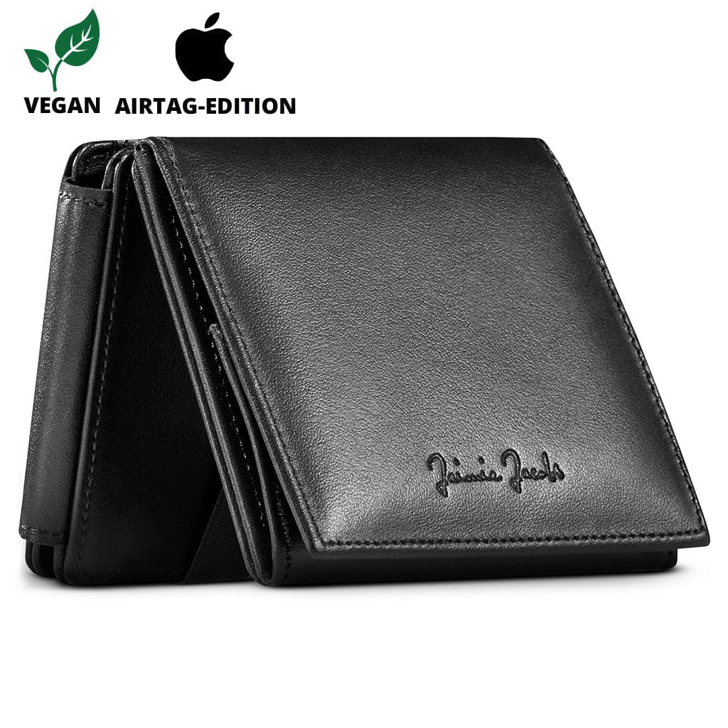 Jaimie Jacobs Geldbeutel Portemonnaie Black Flap Boy XL AirTag-Edition Vegan - Magic Wallet with Coin Pocket Flap Boy XL AirTag-Edition - Magic Wallet with Coin Pocket