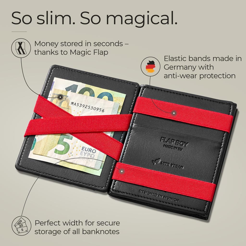 Jaimie Jacobs Geldbeutel Portemonnaie vegan Flap Boy Vegan - Magic Wallet with Coin Pocket Flap Boy Vegan Magic Wallet with Coin Pocket
