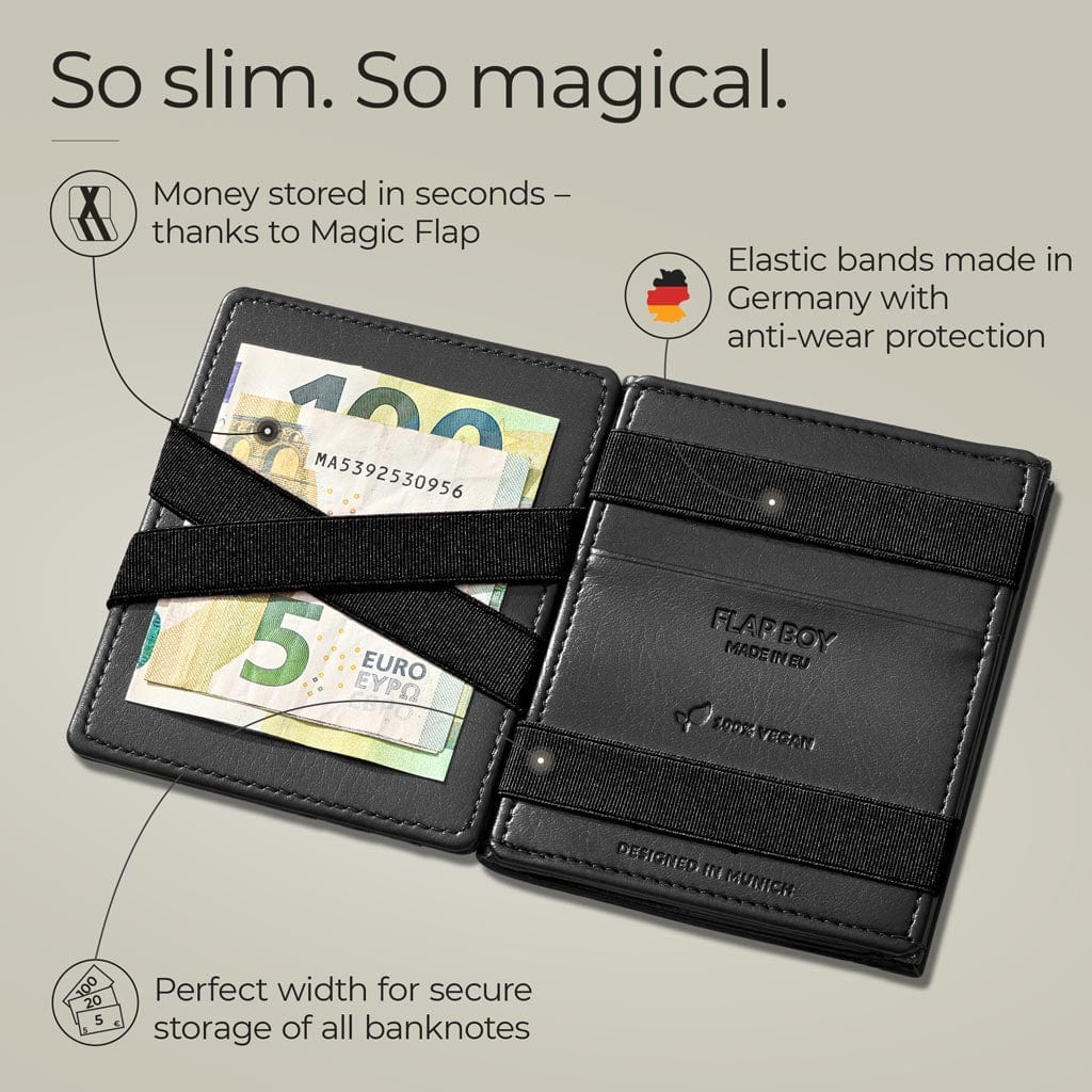 Jaimie Jacobs Geldbeutel Portemonnaie vegan Flap Boy Vegan - Magic Wallet with Coin Pocket Flap Boy Vegan Magic Wallet with Coin Pocket