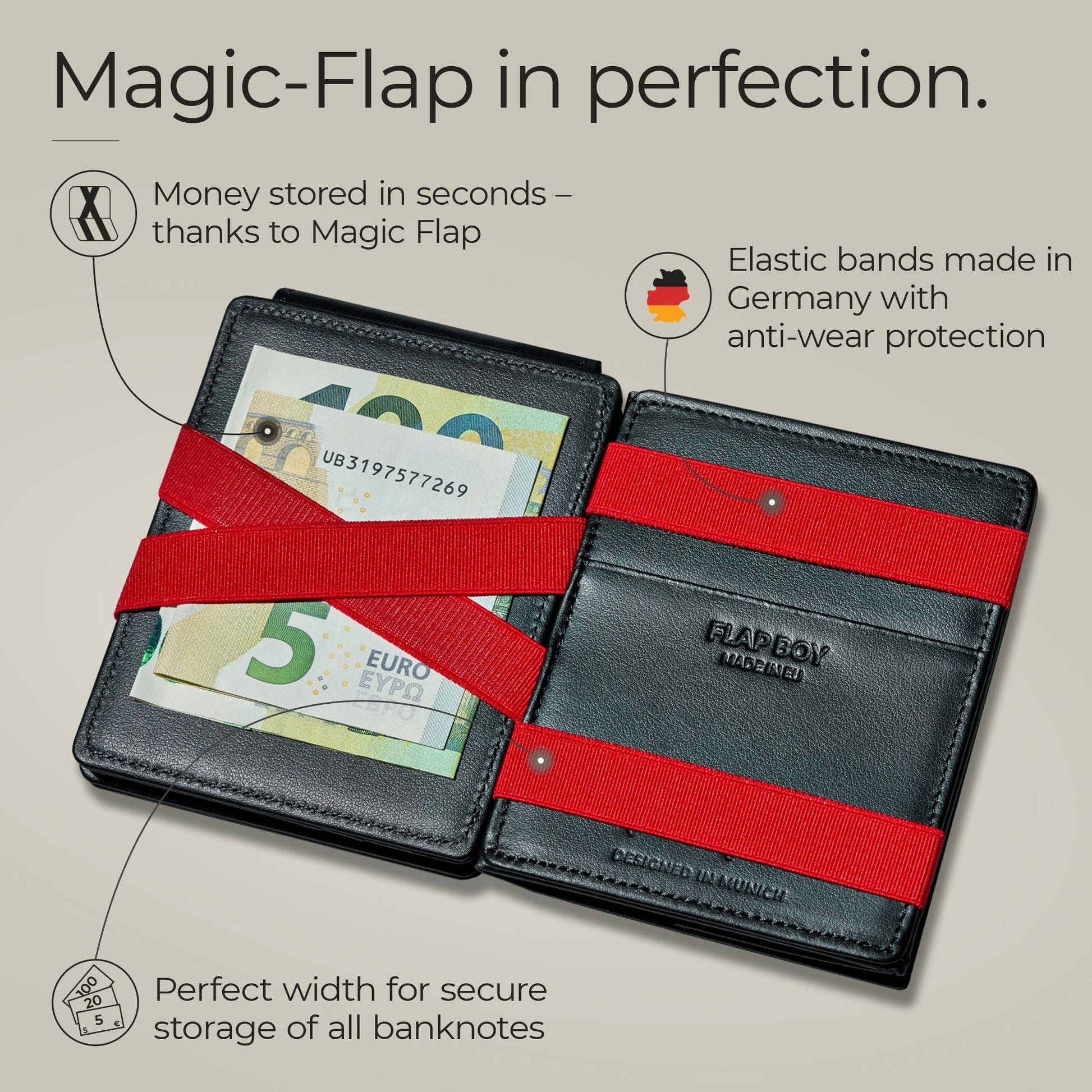 Jaimie Jacobs Geldbeutel Portemonnaie Flap Boy XL - Magic Wallet with Coin Pocket Flap Boy XL - Magic Wallet with Coin Pocket