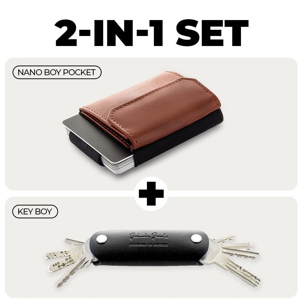 Jaimie Jacobs Geldbeutel Karten Portemonnaie Dark Brown / Black Nano Boy wallet + Key Boy bundle Nano Boy wallet + Key Boy bundle