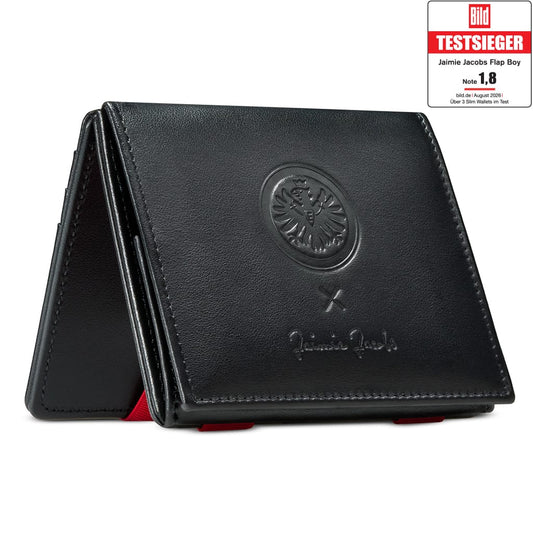 Jaimie Jacobs Geldbeutel Portemonnaie Black with Red Flap Boy Eintracht Frankfurt Edition - Magic Wallet with Coin Pocket Eintracht Frankfurt X Flap Boy Magic Wallet