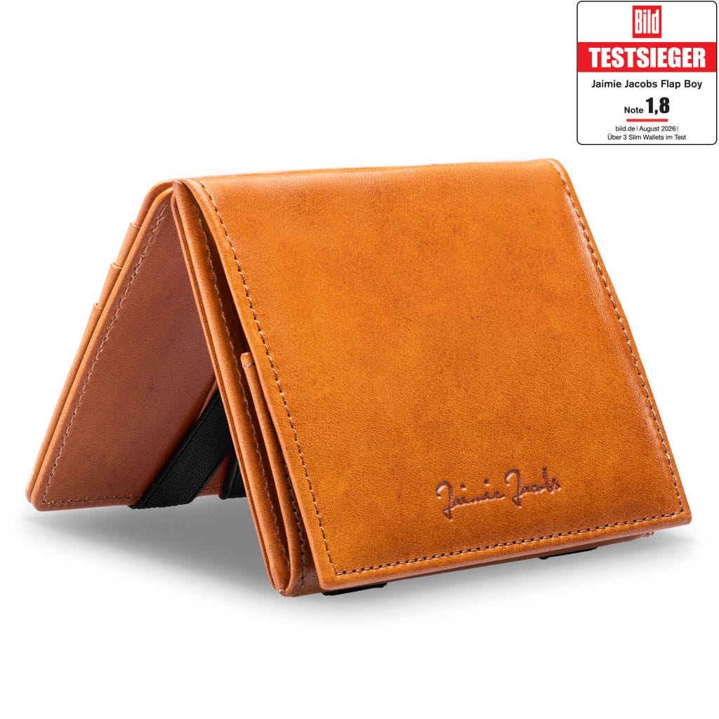 Jaimie Jacobs Geldbeutel Portemonnaie Cognac Flap Boy - Magic Wallet with Coin Pocket - Limited Edition Flap Boy Magic Wallet with Coin Pocket Limited Edition 