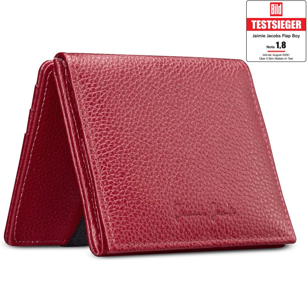 Jaimie Jacobs Geldbeutel Portemonnaie Rosso Milano Flap Boy Ladies Edition - Magic Wallet with Coin Pocket Small Women’s Wallet Flap Boy – Elegant Magic Wallet