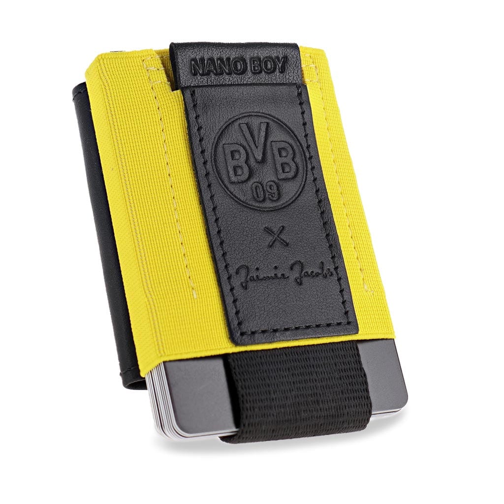 Jaimie Jacobs Geldbeutel Karten Portemonnaie Black with Yellow Nano Boy Pocket Borussia Dortmund Edition - slim wallet with leather coin pocket Nano Boy Pocket Borussia Dortmund slim wallet