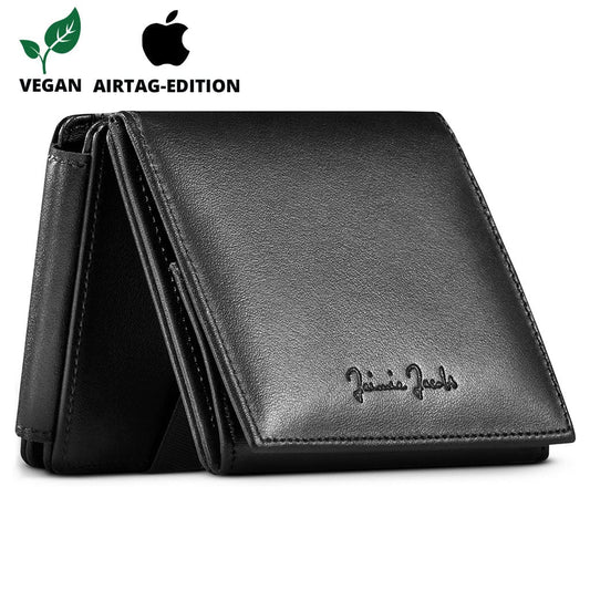 Jaimie Jacobs Geldbeutel Portemonnaie Black Flap Boy XL AirTag-Edition Vegan - Magic Wallet with Coin Pocket Flap Boy XL AirTag-Edition - Magic Wallet with Coin Pocket 