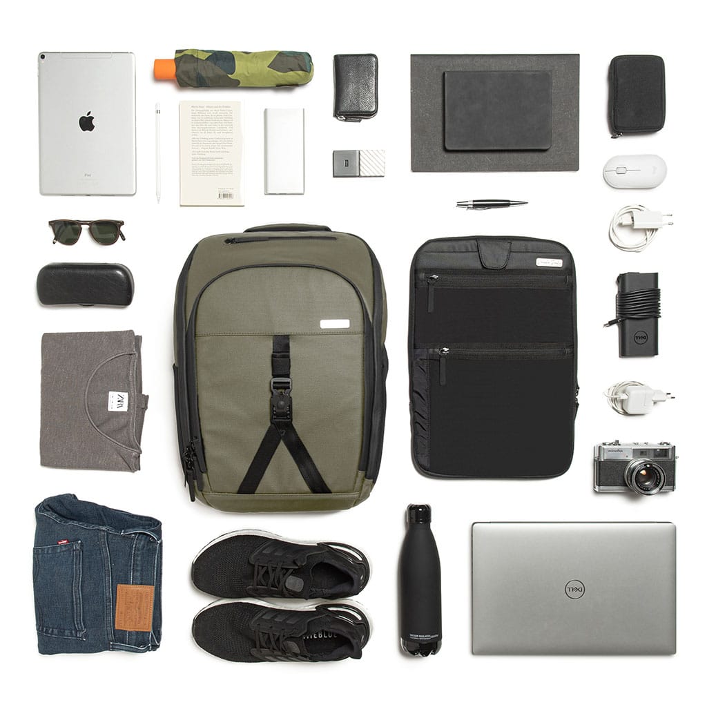 Jaimie Jacobs Rucksack Backpack – optional with laptop compartment (Tech-Sleeve) Smart Backpack with notebook compartment