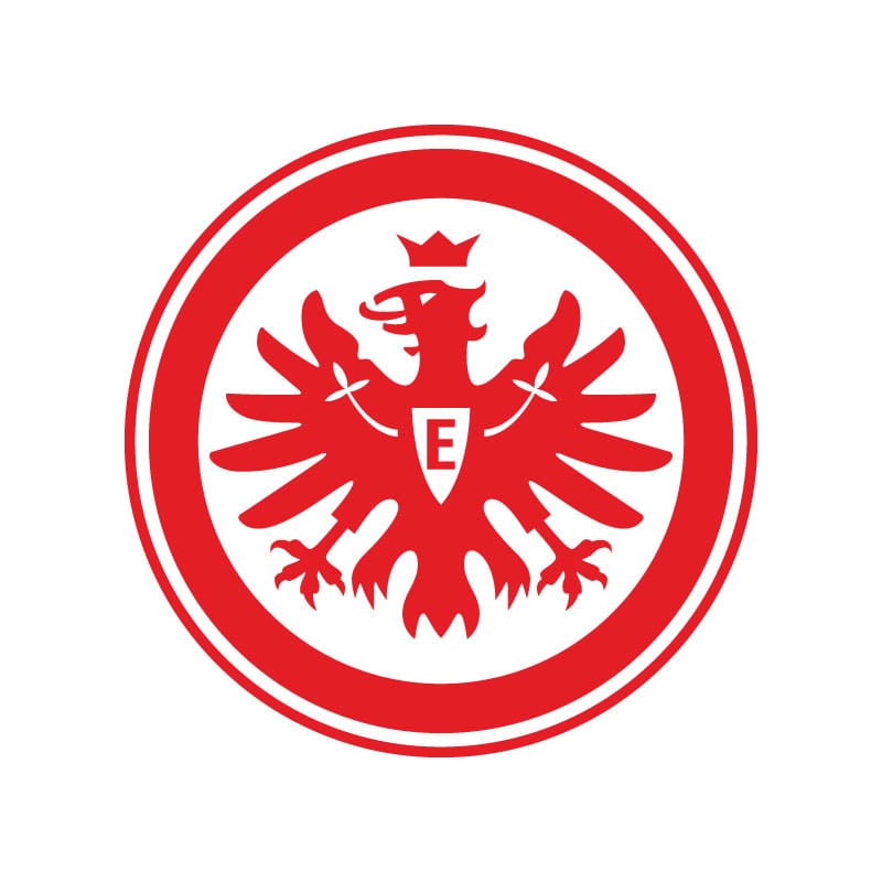 Eintracht Frankfurt logo, red on white background, Jaimie Jacobs license partner