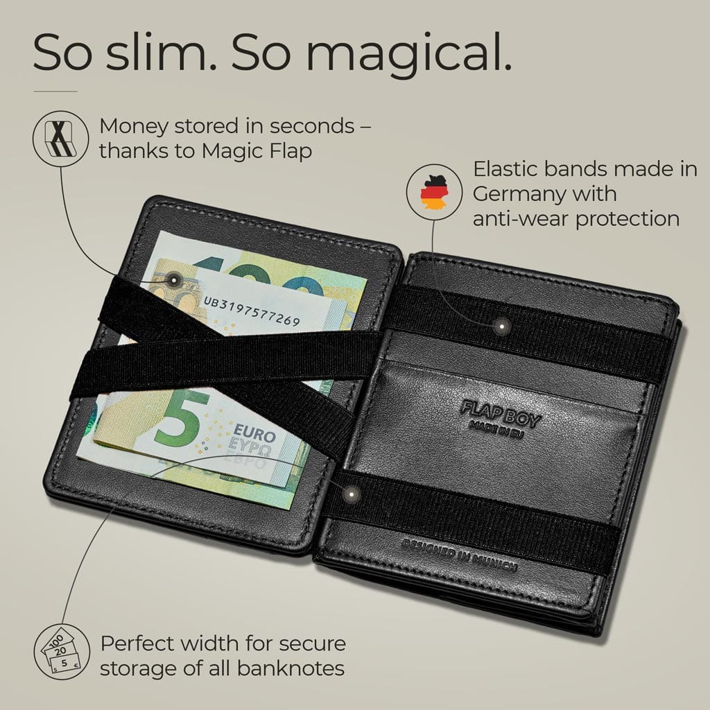 Jaimie Jacobs Geldbeutel Portemonnaie Flap Boy AirTag-Edition - Magic Wallet with Coin Pocket Flap Boy magic-wallet with coin pocket & Apple AirTag pocket