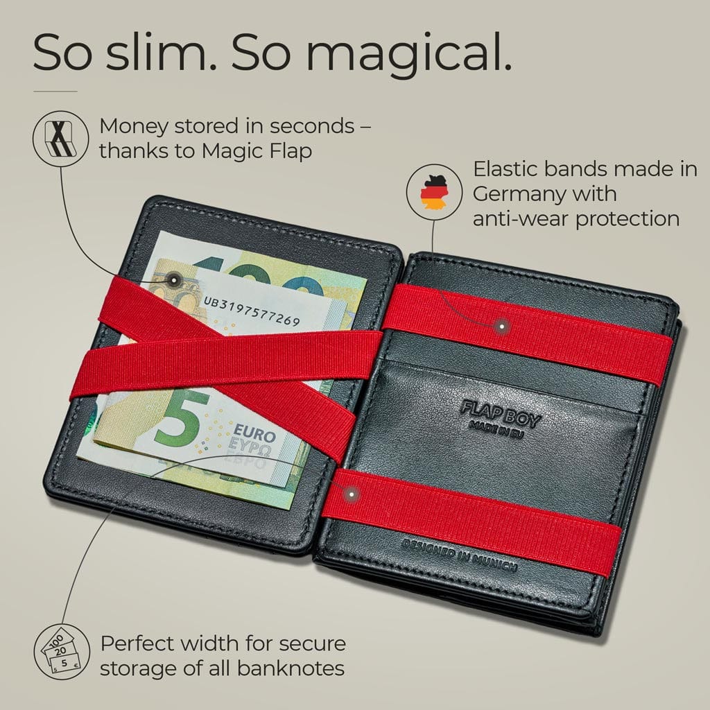 Jaimie Jacobs Geldbeutel Portemonnaie Flap Boy AirTag-Edition - Magic Wallet with Coin Pocket Flap Boy magic-wallet with coin pocket & Apple AirTag pocket