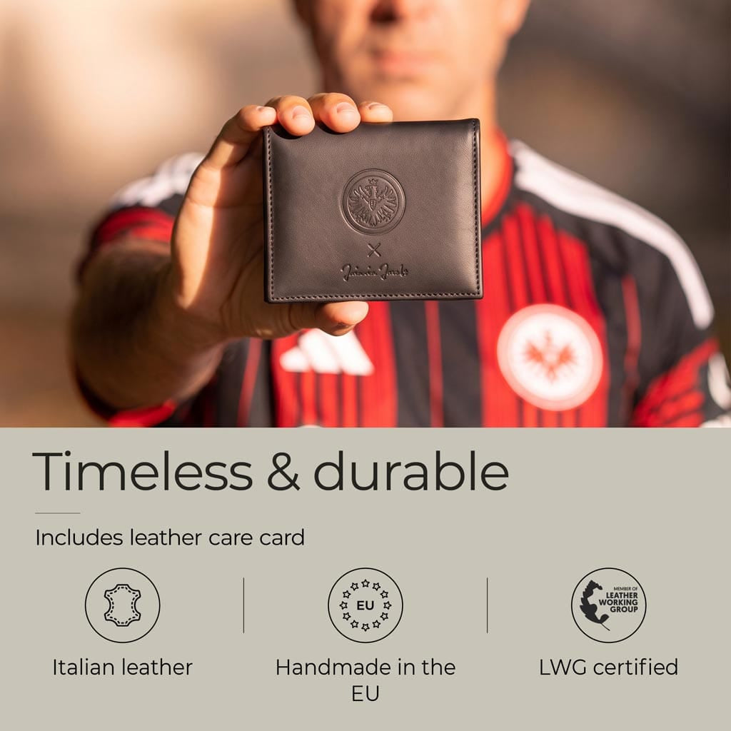 Jaimie Jacobs Geldbeutel Portemonnaie Black with Red Flap Boy Eintracht Frankfurt Edition - Magic Wallet with Coin Pocket Eintracht Frankfurt X Flap Boy Magic Wallet