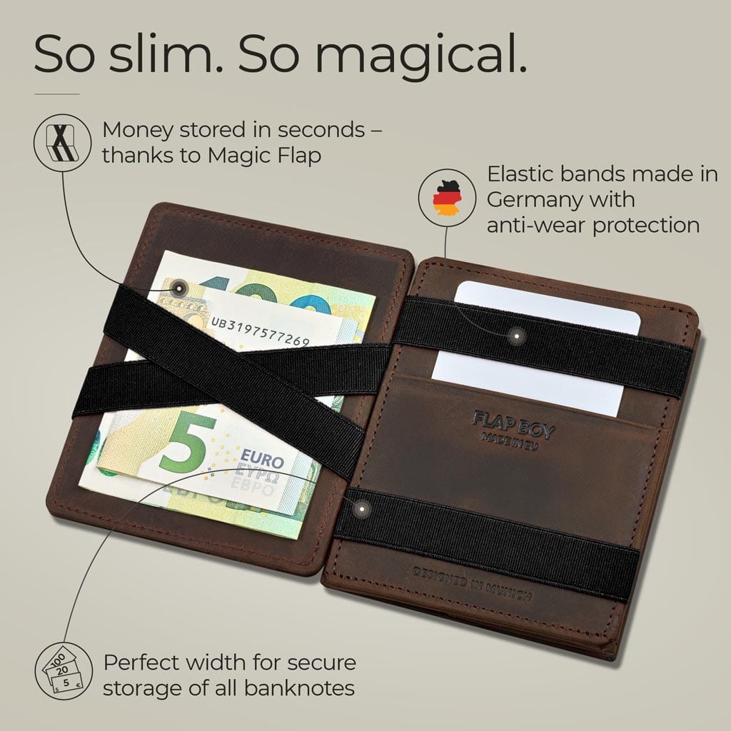 Jaimie Jacobs Geldbeutel Portemonnaie Flap Boy AirTag-Edition - Magic Wallet with Coin Pocket Flap Boy magic-wallet with coin pocket & Apple AirTag pocket