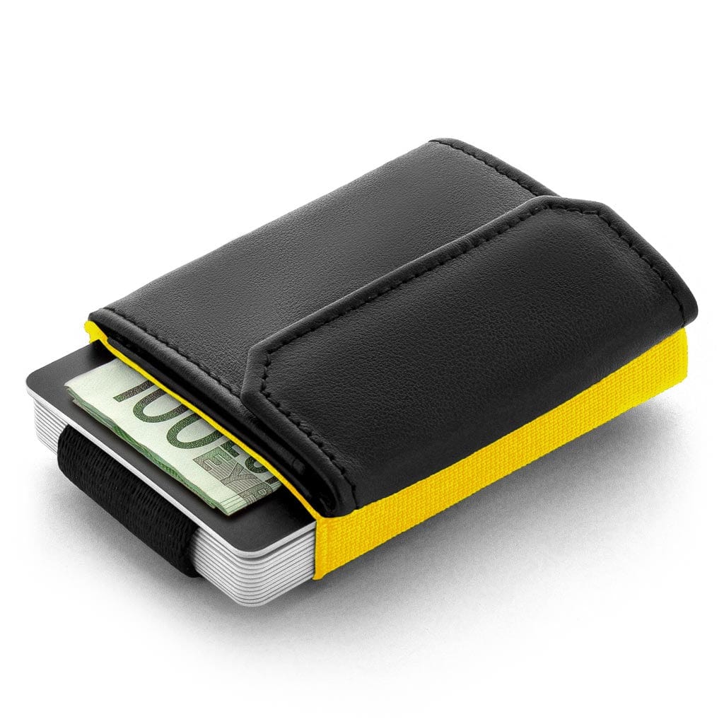 Jaimie Jacobs Geldbeutel Karten Portemonnaie Black with Yellow Nano Boy Pocket Borussia Dortmund Edition - slim wallet with leather coin pocket Nano Boy Pocket Borussia Dortmund slim wallet