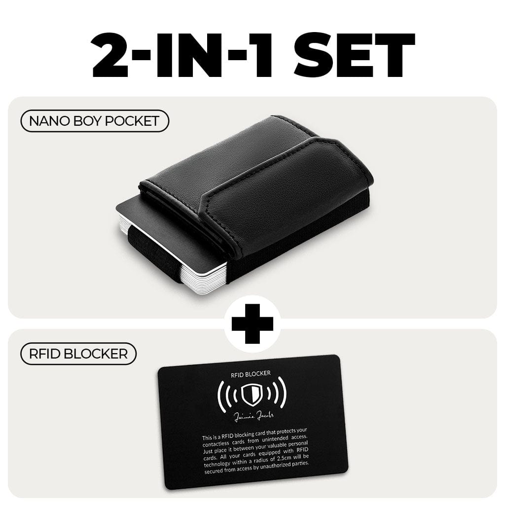 Jaimie Jacobs Nano Boy Pocket Card Holder + RFID Protection Card Bundle Nano Boy Pocket card holder + RFID Protection Card Bundle