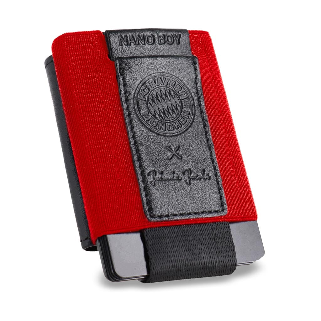 Jaimie Jacobs Geldbeutel Karten Portemonnaie Black with Red Nano Boy Pocket FC Bayern München Edition - slim wallet with leather coin pocket Nano Boy Pocket FC Bayern Edition with leather coin pocket