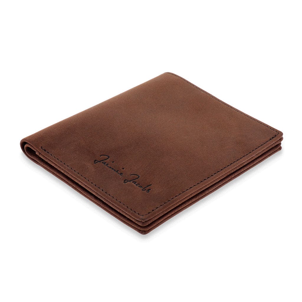 Jaimie Jacobs Geldbeutel Portemonnaie Buffalo Leather Dark Brown Slimstar - slim wallet with small coin pocket Slimstar slim wallet without coin pocket