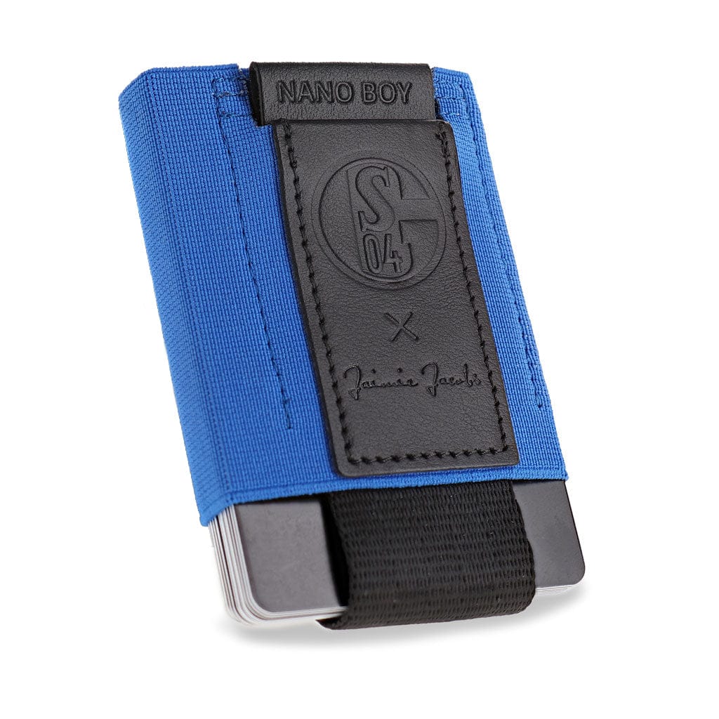 Jaimie Jacobs Geldbeutel Karten Portemonnaie Royal Blue Nano Boy FC Schalke 04 Edition - slim wallet with small elastic coin pocket Nano Boy FC Schalke 04 slim card holder