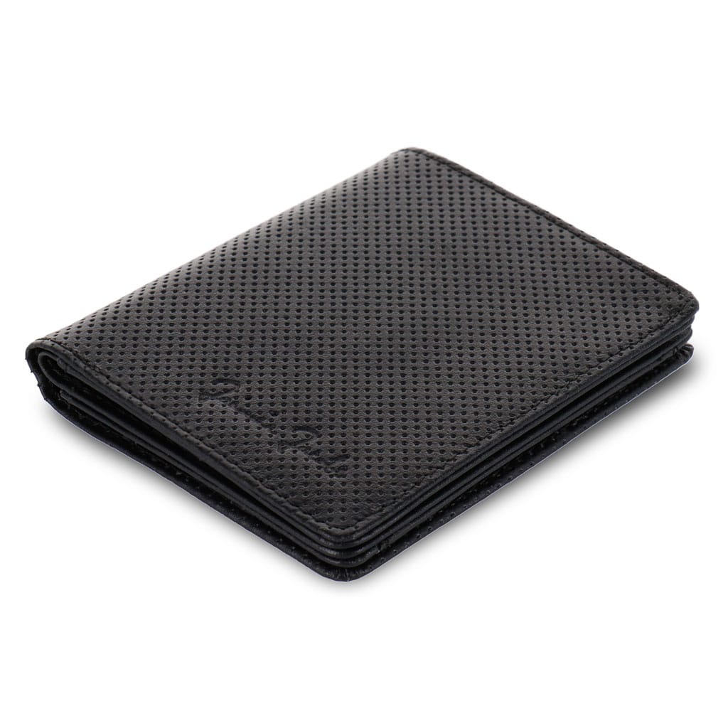 Jaimie Jacobs Geldbeutel Portemonnaie Perforated Leather Black Slimstar Limited Edition - slim wallet with large coin pocket Slimstar Limted Edition slim wallet with big coin pocket