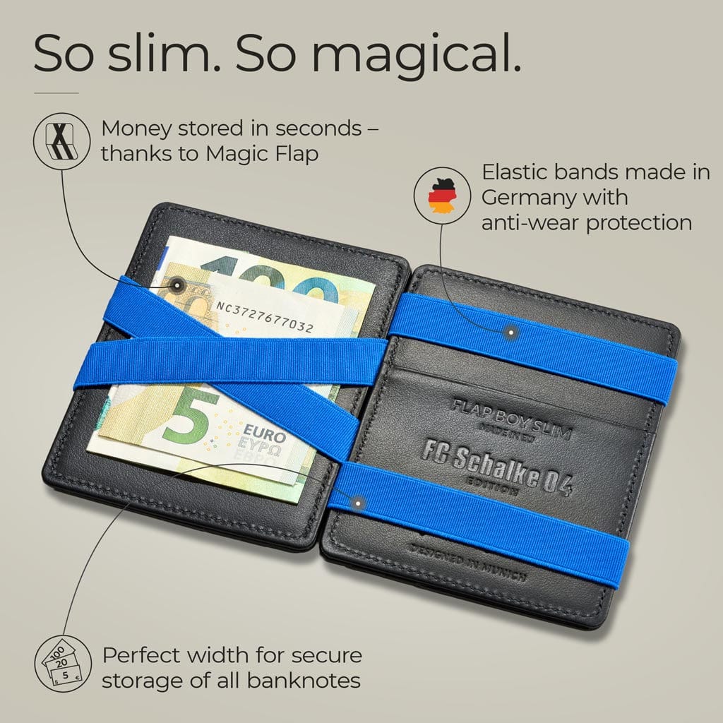 Jaimie Jacobs Geldbeutel Portemonnaie Black with Red Flap Boy Slim FC Schalke 04 Edition - Magic Wallet without Coin Pocket Flap Boy Slim FC Bayern München Edition Magic Wallet