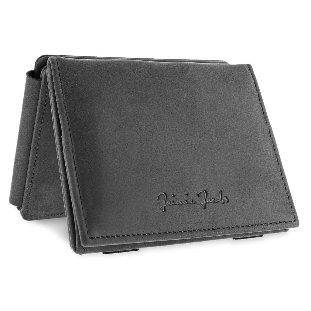 Jaimie Jacobs Geldbeutel Buffalo Leather Black Flap Boy XL - Magic Wallet with Coin Pocket jamy jamie jami jakobs
