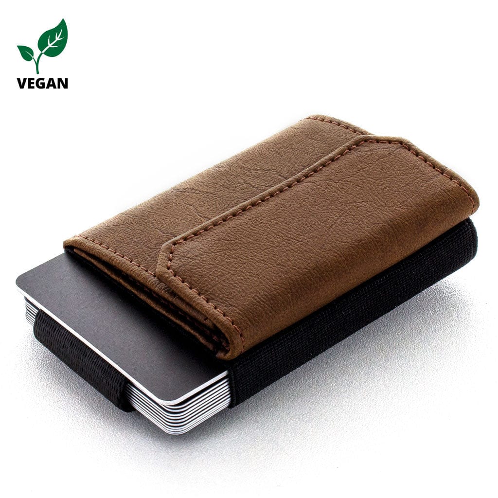 Jaimie Jacobs Geldbeutel Karten Portemonnaie Vegan Brown Nano Boy Pocket with leather coin pocket Nano Boy Pocket wallet with leather coin pocket