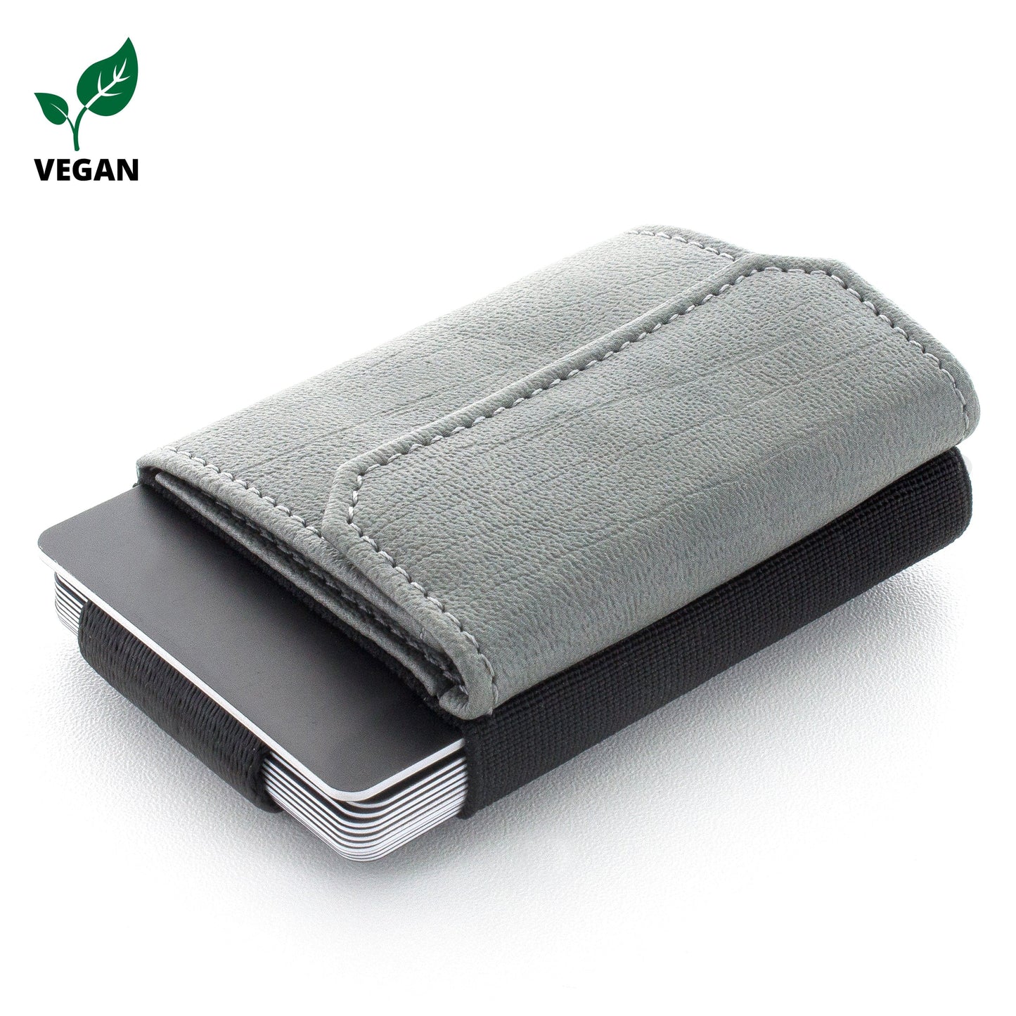 Jaimie Jacobs Geldbeutel Karten Portemonnaie Vegan Grey Nano Boy Pocket with leather coin pocket Nano Boy Pocket wallet with leather coin pocket