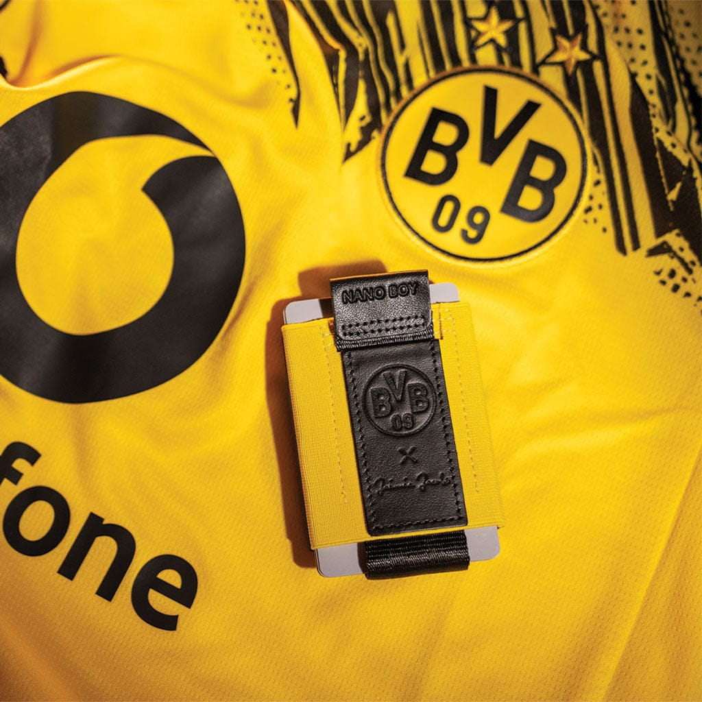 Jaimie Jacobs Geldbeutel Karten Portemonnaie Black Yellow Nano Boy Borussia Dortmund Edition - slim wallet with small elastic coin pocket Nano Boy Borussia Dortmund slim card holder