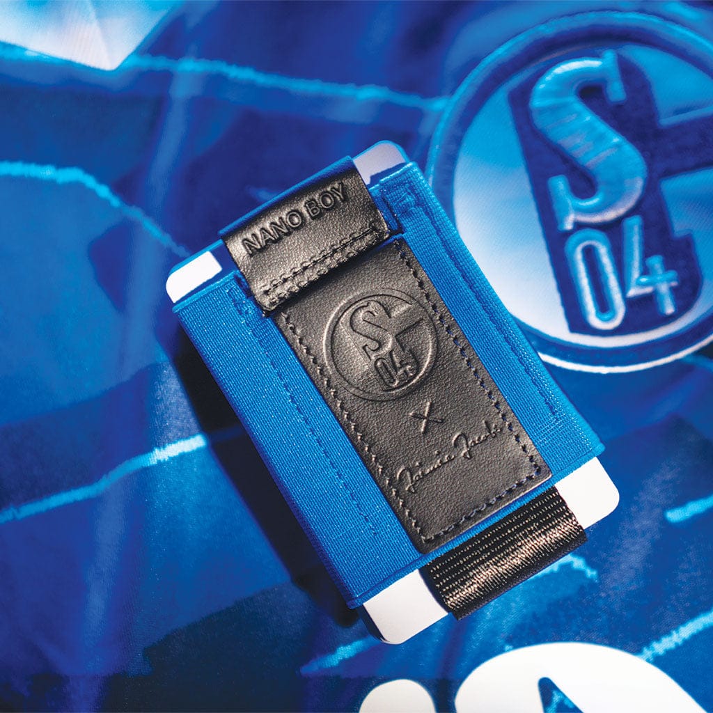 Jaimie Jacobs Geldbeutel Karten Portemonnaie Royal Blue Nano Boy FC Schalke 04 Edition - slim wallet with small elastic coin pocket Nano Boy FC Schalke 04 slim card holder